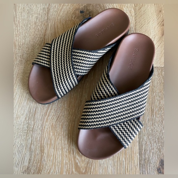 Rothy's The Weekend Slide Hemp Sandals Toffee Sustainable - Picture 9 of 12